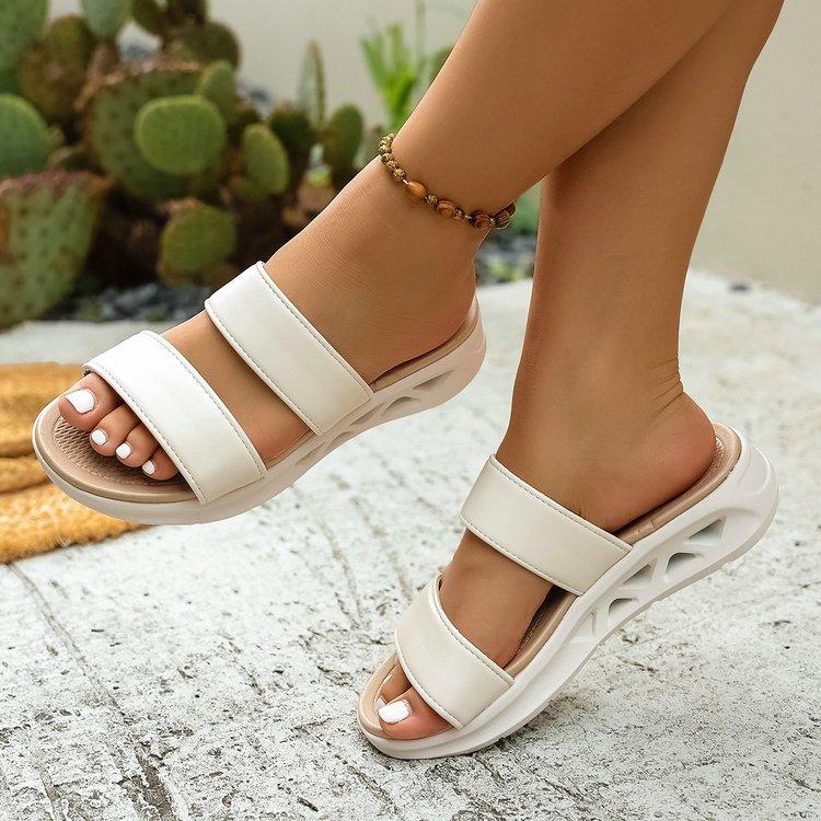 New Thick-soled One-word Slippers Off the Shelves Thick-soled Large-size Non-slip Soft-soled Foreign Trade Women's Shoes