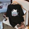 Women's Crew Neck Short Sleeve Graphic Tee Loose Fit Japanese Casual Cartoon Print T-Shirt