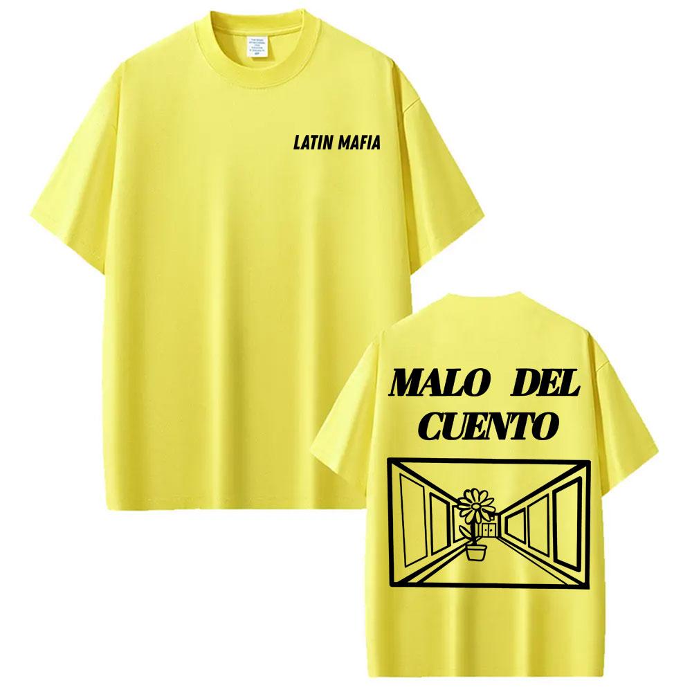Band Latin Mafia Malo Del Cuento Graphic Tee Shirt Unisex Women Casual Crewneck Oversized T Shirts Harajuku Vintage Gothic Tshirts