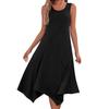 Women's Casual Fashion Round Neck Sleeveless Irregular Hem Midi Dress