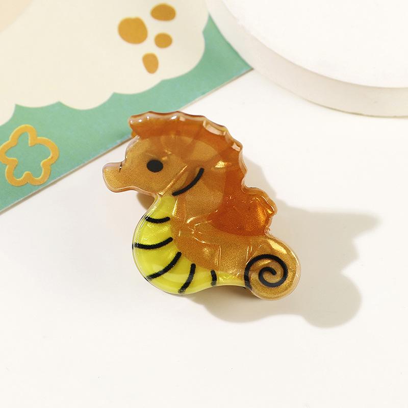 Niedliche Ozeantier Acetat Krallenklemme: Muschel, Delfin, Seestern, Welpen-Design