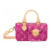 Louis Vuitton NANO SPEEDY Fabric Crossbody Handbag Women's Fuchsia M27603