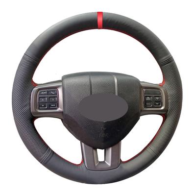 Handgenähter Auto-Lenkradbezug für Dodge Charger Challenger 2011–2014, Volant-Geflecht auf Lenkungswickel 2012 2013