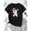 Women's Dancing Cow Print T-Shirt - Cute Cow Dance Short Sleeve Summer Top, Casual Round Neck Blouse for Casual Attire & Themed Parties,