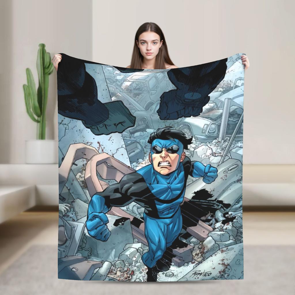 Invincible Omni Man Blanket  Warm Comfortable Plush Bedding Throws For Bedroom Travel Office Flannel Bedspread Bed Cover