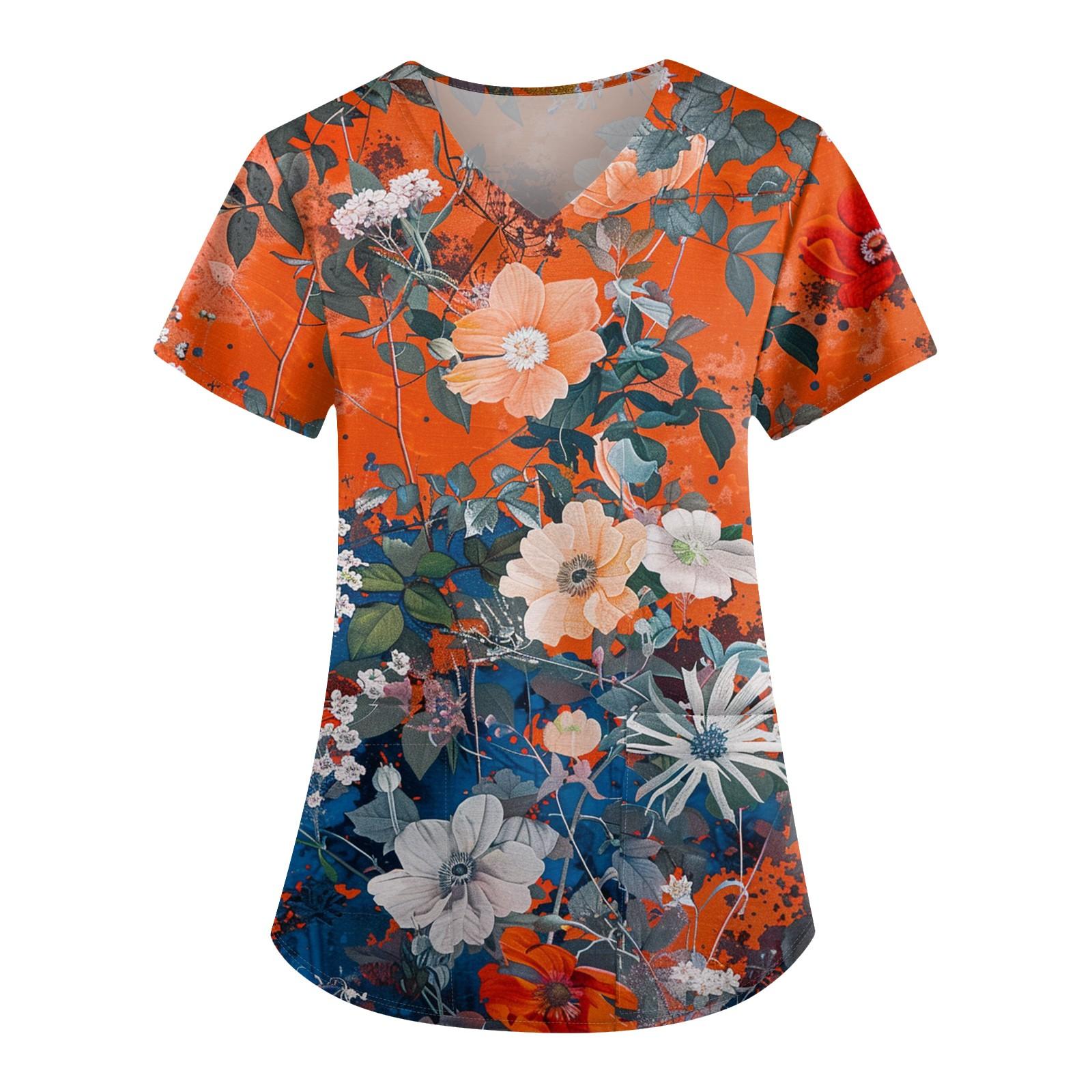 

Женские модные повседневные топы с v-образным вырезом и защитная спецодежда с принтом XL