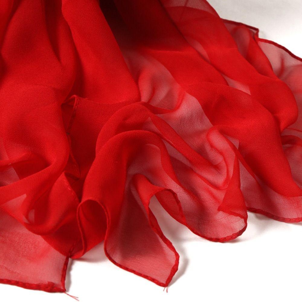 Fashion Chiffon Women Scarf Thin Solid Color Long Shawls and Wraps Soft Breathable Beach Sunscreen Hijab