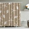 Beach-themed Shower Curtain with White Sea Starfish and Shells for Bathroom Decor In Brown Color (set of 1) Item #XXXXX