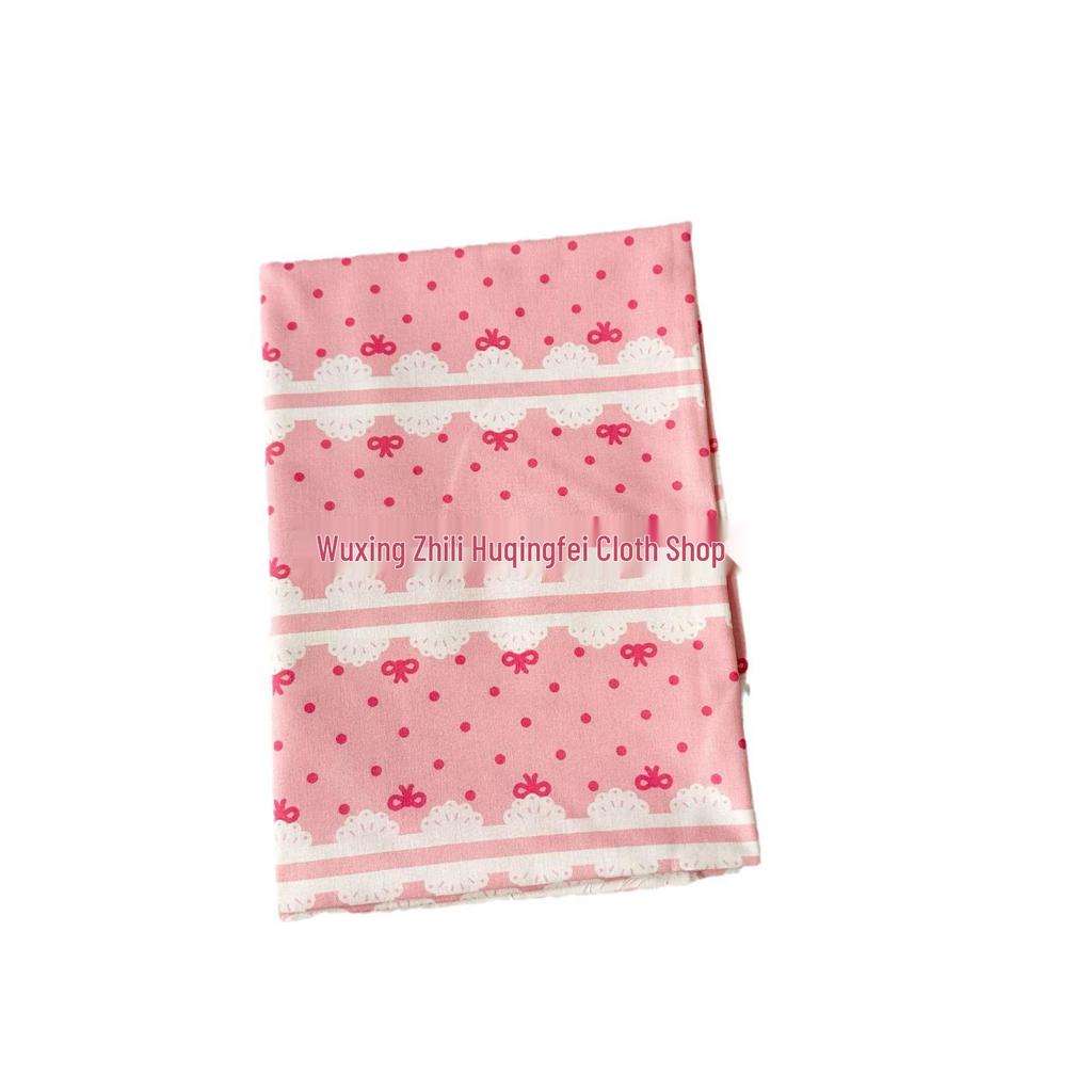 100% Cotton Digital Print Polka Dot Bow & Floral Fabric for Women's, Children's & Family Clothing, Loungewear, Handmade.