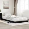 Floor Bed Frame Black Oak Effect 75 x 190 cm Wood Based Material