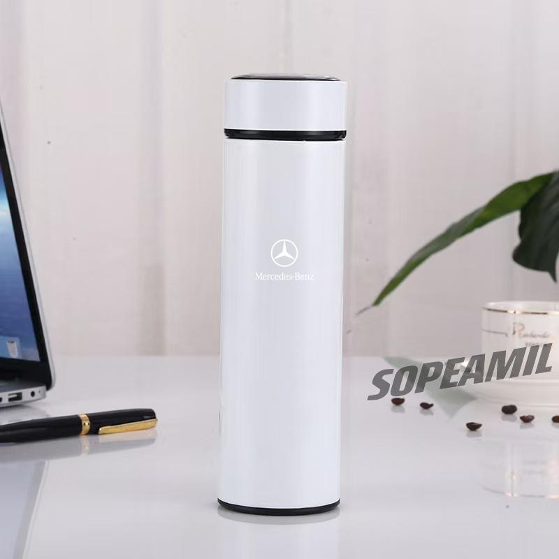 DRZ3  New 2025 500ML Car Vacuum Cup Thermos Mug Temperature Display Coffee Cup Mercedes-Benz A B C E S Class GLA GLC GLK ML SL SLK CLA