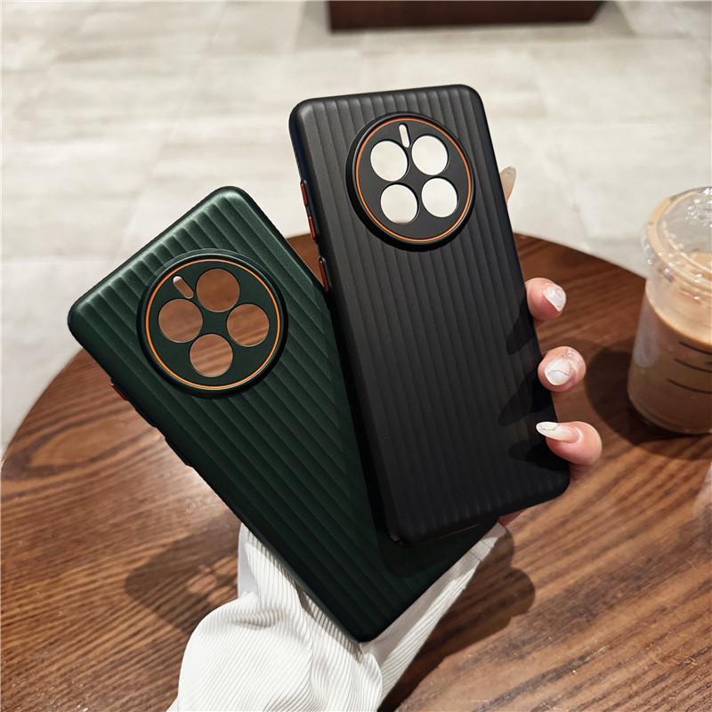 For Huawei Mate 50 50E 40 40E 30 30E Pro Plus Corrugated Grain Plating Metallic Paint Anti Fingerprint PC Shockproof Anti-Slip Back Cover Case Shell
