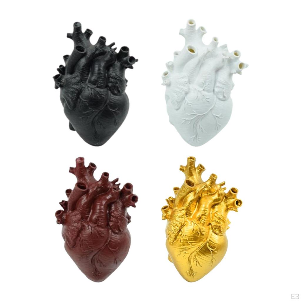 Anatomical Heart Vase Creative Abstract Art for Cafe Restaurant Desktop Black