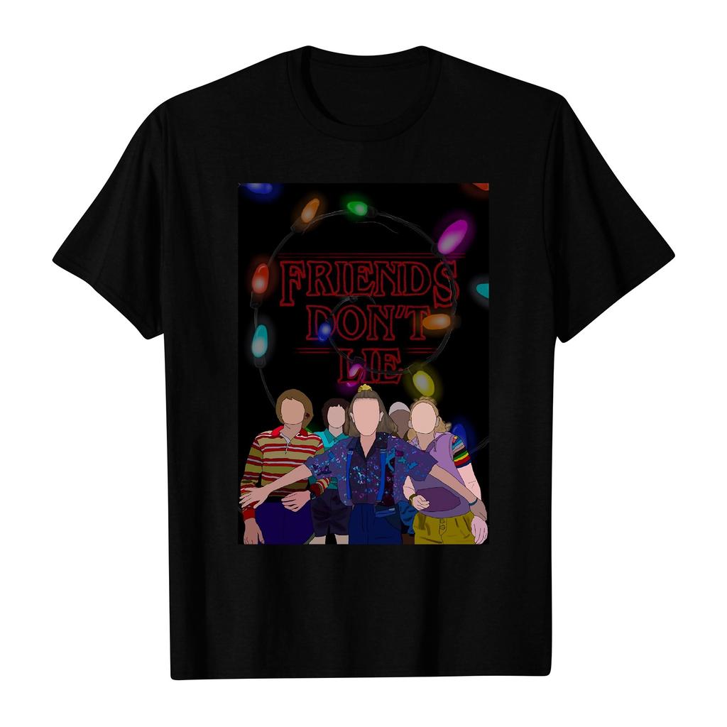 Women's And Men's Unisex Fashion Printed Round Neck Short Sleeve T-Shirt Pullover Top