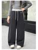 Girls' 2025 Fleece Wide-Leg Sweatpants - Fashionable, Thick, Casual Sports Pants for Autumn and Winter