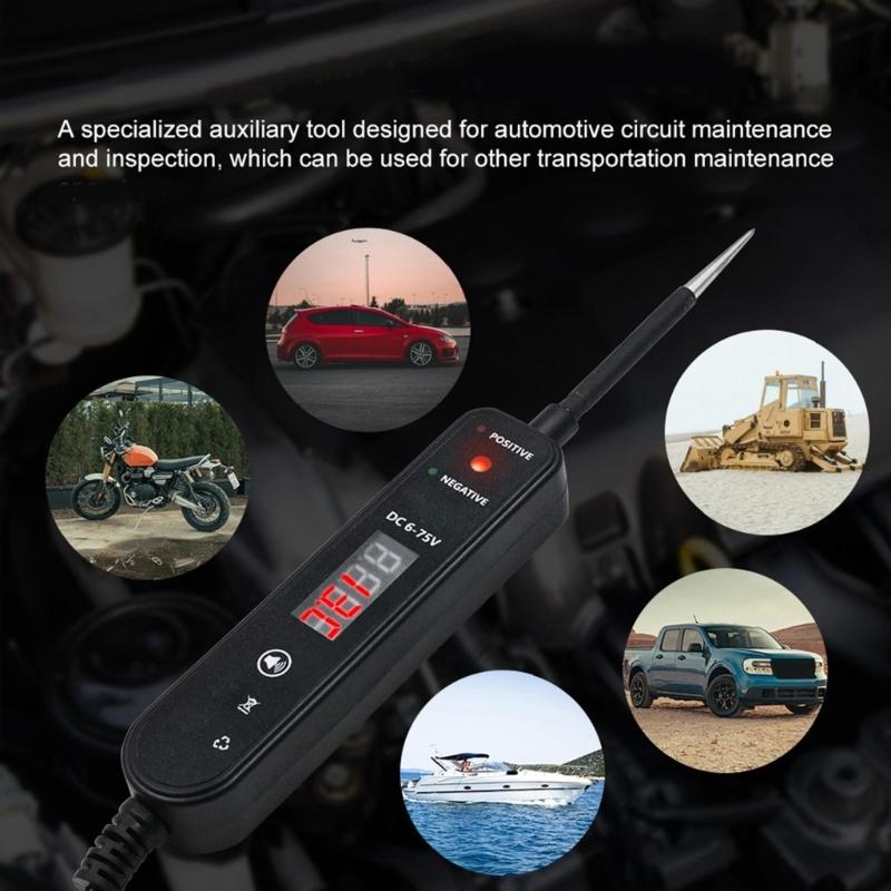 Automotive LED Polarity Indicator Circuits Tester 4 to 60VDC Voltage Detectors 3meter  Cable for Short Open Line Trackings