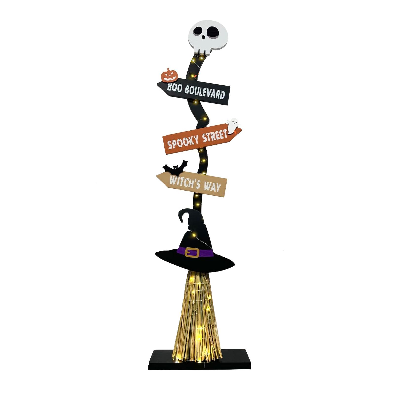 

Хэллоуин Деревянная светящаяся ведьма, внутреннее и внешнее украшение крыльца двора - жуткая светящаяся ведьма декоративный знак One Size