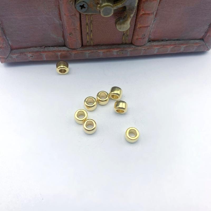 Balení 20 měděných izolačních mosazných korálků Příslušenství Kulaté/Čtvercové Korálky na šňůrku Paracord pro DIY výrobu šperků