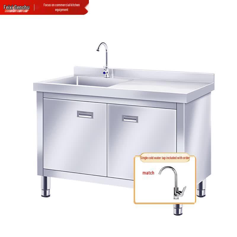 Xisenchu Commercial Stainless Steel Single Sink Cabinet with Counter