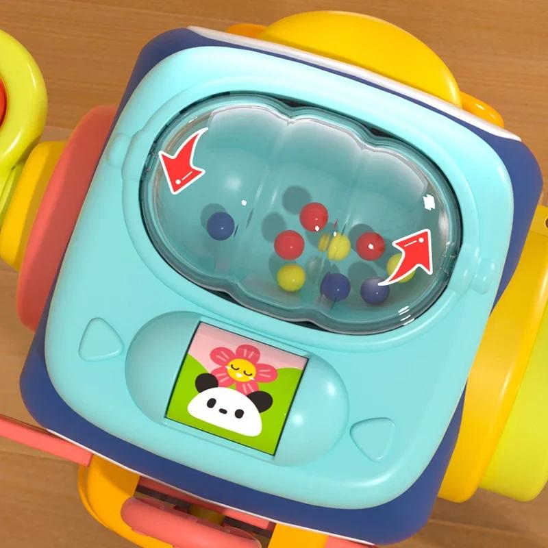 Baby Busy Board Cube Montessori Sensory Toys for Toddler Educational Learning Activities Travel Toy Lock Box Fine Motor Skill