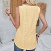 Women's Top Solid Color V-Neck Sleeveless Cut-out Vest