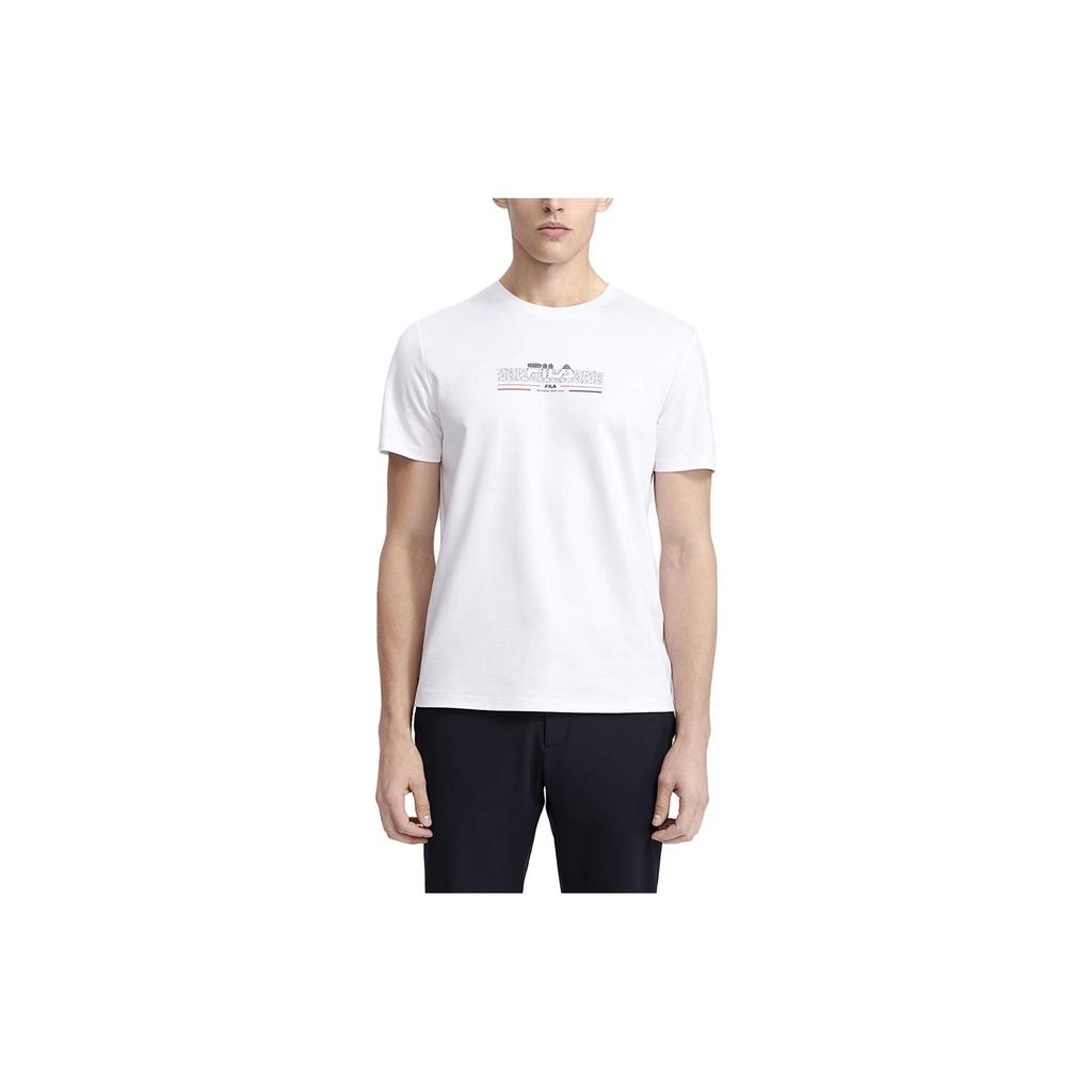 FILA Letter Logo Printed Casual Short Sleeve T-Shirt Men Tops White F11M321118B-WT