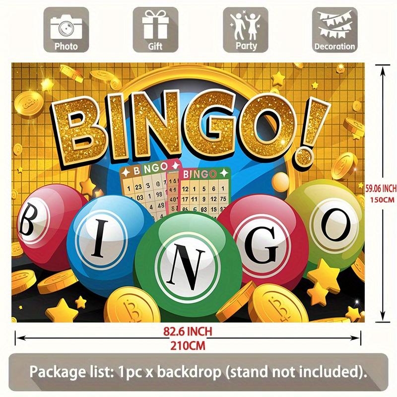 A Background Decoration with the Theme of "Bingo Night", Featuring a Golden Scene of a Snooker Game In the Picture.