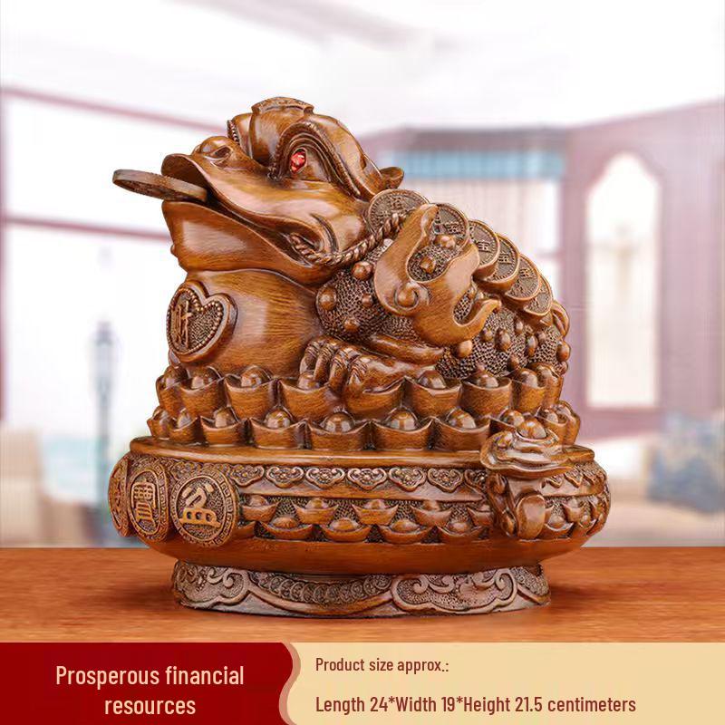 Golden Toad Treasure Bowl - Money-Attracting Decor for Home or Office