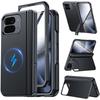 Μαγνητική Θήκη για Google Pixel 10 Pro Fold Phone με Βάση, Συμβατή με Magsafe, Προστασία Άρθρωσης, Ενσωματωμένη Διπλή Κρυφή Βάση Στήριξης, Προστατευτικό Οθόνης - Μωβ