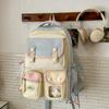 Soft Sister Small Fresh Schoolbag Korean College Style Backpack Multi-compartment Design Sense Female Junior High School Student Solid Color Backpack