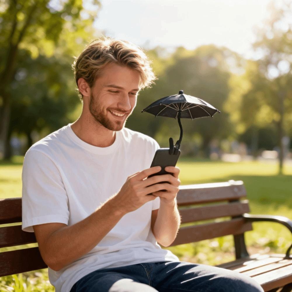 Bending Design Cell Phone Umbrella Anti-glare Phone Sun Shield  Shelter From Rain