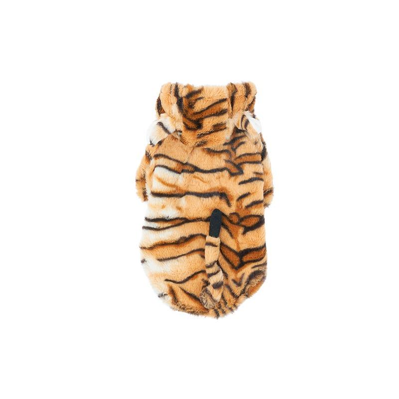 New Pet Clothing, Tiger Print Transformation Costume, Halloween Puppy Costume, Autumn and Winter Two-legged Cat Funny Costume