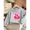 Cute And Fun Printed Pattern, Thin And Versatile Comfortable Round Neck Hoodie for 0-3 Year Old Baby Girls In Spring