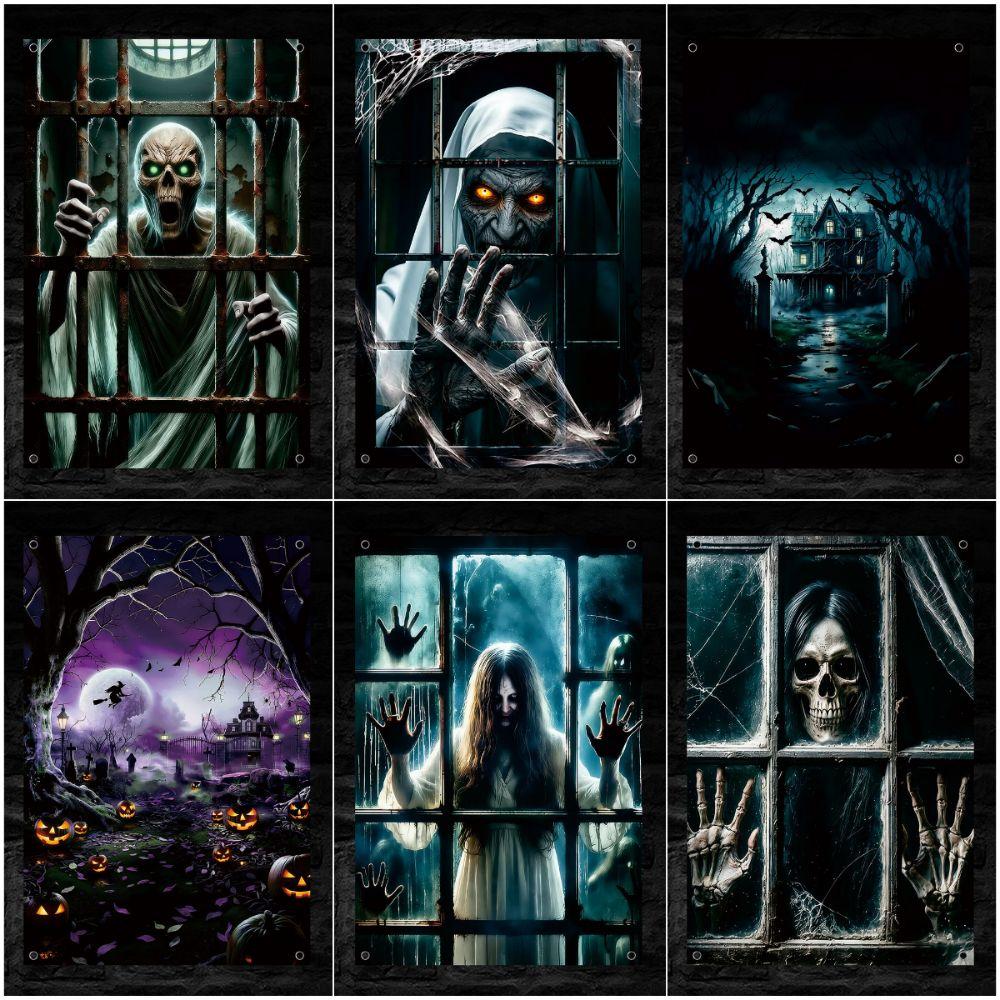 Large Size Halloween Curtain Hanging Design Horror Hanging Cloth Festival Supplies