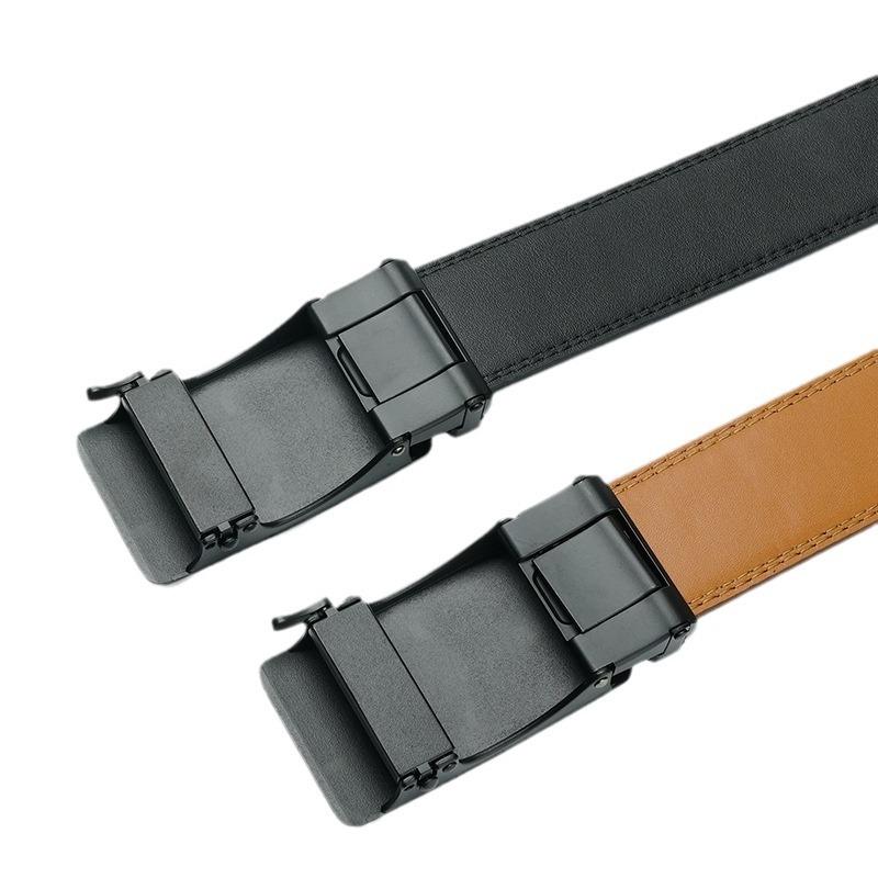 Men's Belt New Automatic Buckle Cowhide Belt Genuine Leather