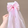 Fairy Princess Tulle Bow Hair Clip for Girls, Soft Mesh Headpiece for Birthday & Photography, Comfortable Anti-Slip Kids Hair Accessories