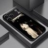 Minimalist Black & White Cat mobile phones Glass phone case for iphone 17 pro max cover for iPhone 17 16 15 14 13 12 pm Pro Plus