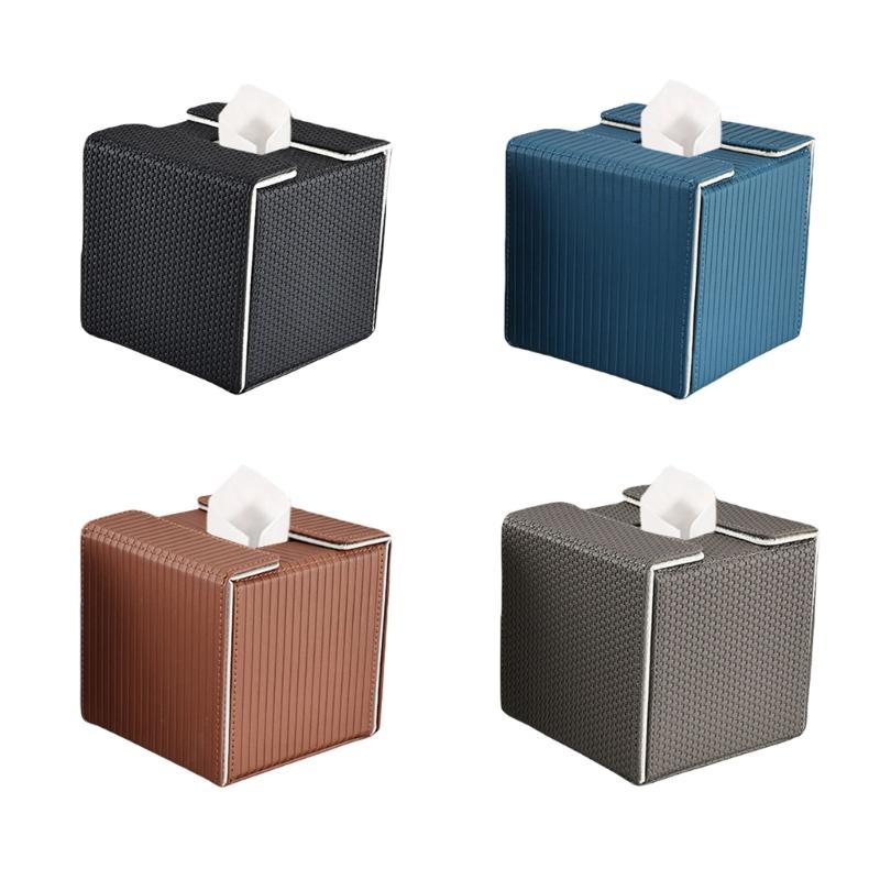 Elegant Faux Leather Tissue Holder Decorative Faux Leather Tissue Box Cover Paper Organizers Perfect For Any Room