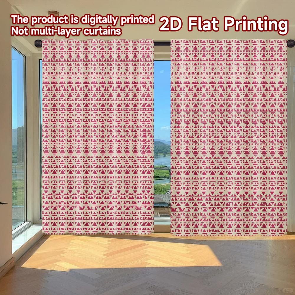 

Flat Printing Curtains Without Rod Geometric Pink Bedding Set Saint Patrick Is Day Festival Creative Curtain Of 2 Made Polyester Washable W100*H70(CM)-Hooks&1PCS