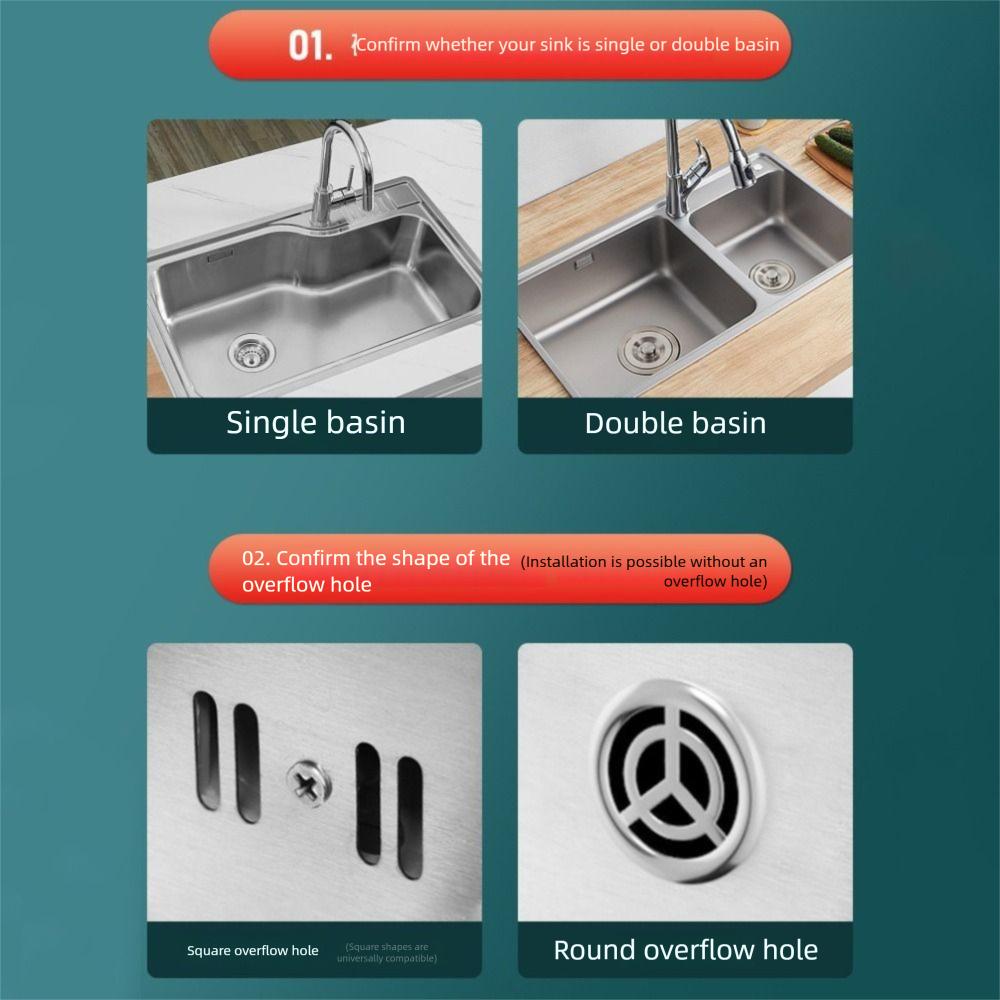 Easy Install Anti-Leak Drainage Kit Single/Double Bowl Sewer Replacement Pipe  Bathroom