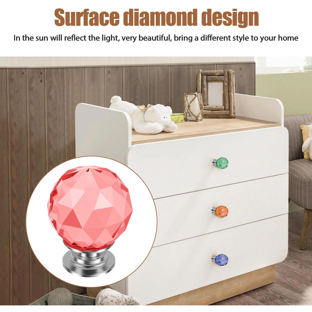 Kommodengriffe Schubladengriffe Solide Hübsche Glas-Schubladengriffe Schrankgriffe Einfach zu montieren Glas-Schubladengriffe Schrankgriffe