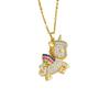 Colorful Zodiac Horse Necklace - A Unique and Versatile High-End Titanium Steel Necklace with a Touch of Sophistication