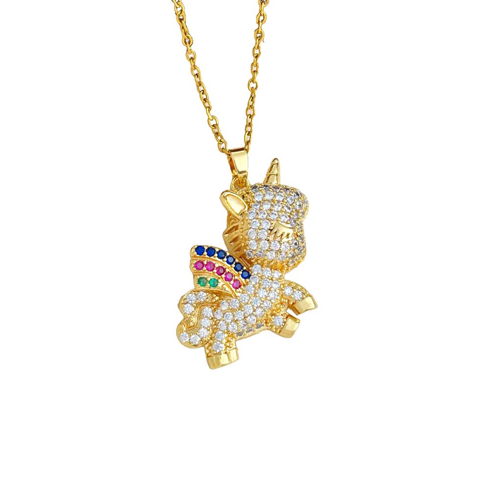 Colorful Zodiac Horse Necklace - A Unique and Versatile High-End Titanium Steel Necklace with a Touch of Sophistication