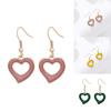 Fashionable Alloy Heart Earrings With Creative Hollow Design In Pink