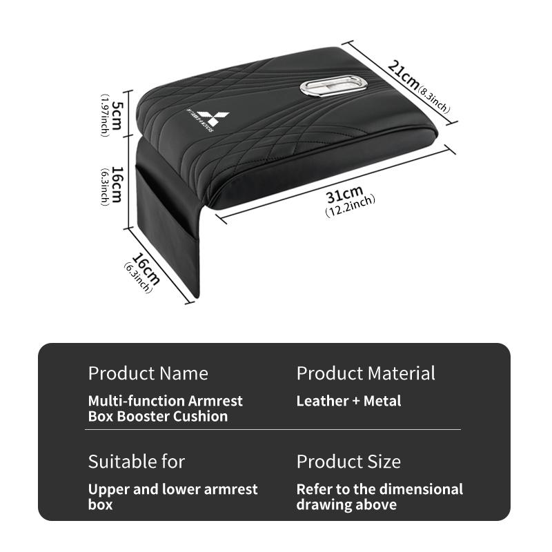 Car Armrest Box Cover Holder Storage Heightening Pad Cushion For Mitsubishi Outlander Lancer Cross Colt Xpander Mirage Attrage