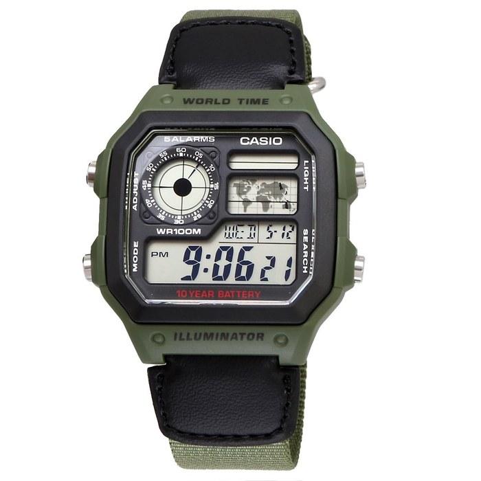Casio World Time AE-1200WHB-3BV Digital Watch (Green)