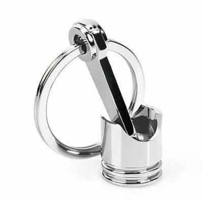 Fashion Engine Auto Car Part Silver Metal Piston Model Alloy Keychain Keyring Keyfob Gifts