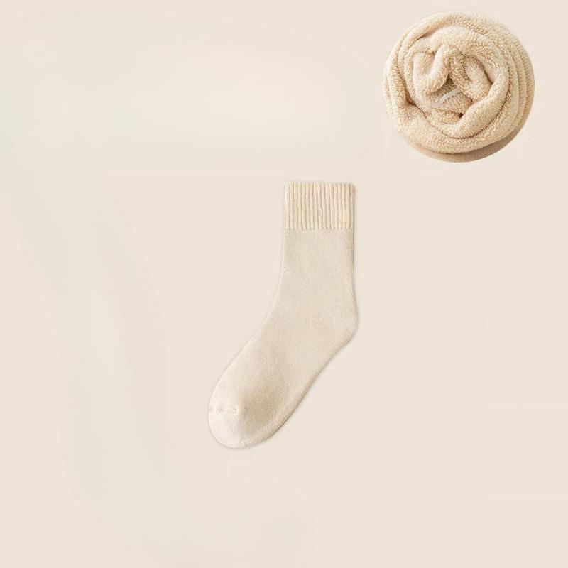 Women Winter Plus Velvet and Thick Type Warm Wool Ring Sleep In The Tube Socks