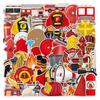 50 Firefighter Graffiti Stickers Car Mobile Water Cup Decorative Stickers Waterproof Creative Hand Note Stickers