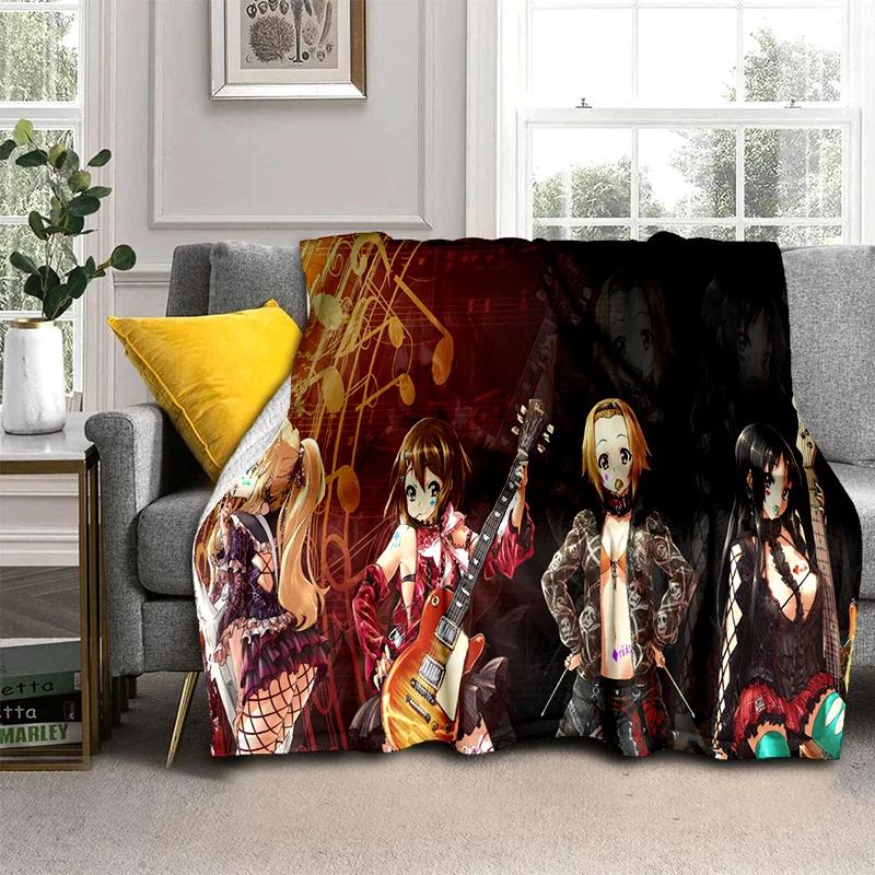 3D Kawaii Girls K-ON Cartoon Cute Lolita Blanket,Soft Throw Blanket for Home Bedroom Bed Sofa Picnic Travel Cover Blanket Kids